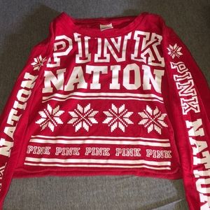 PINK NATION red & white crop top